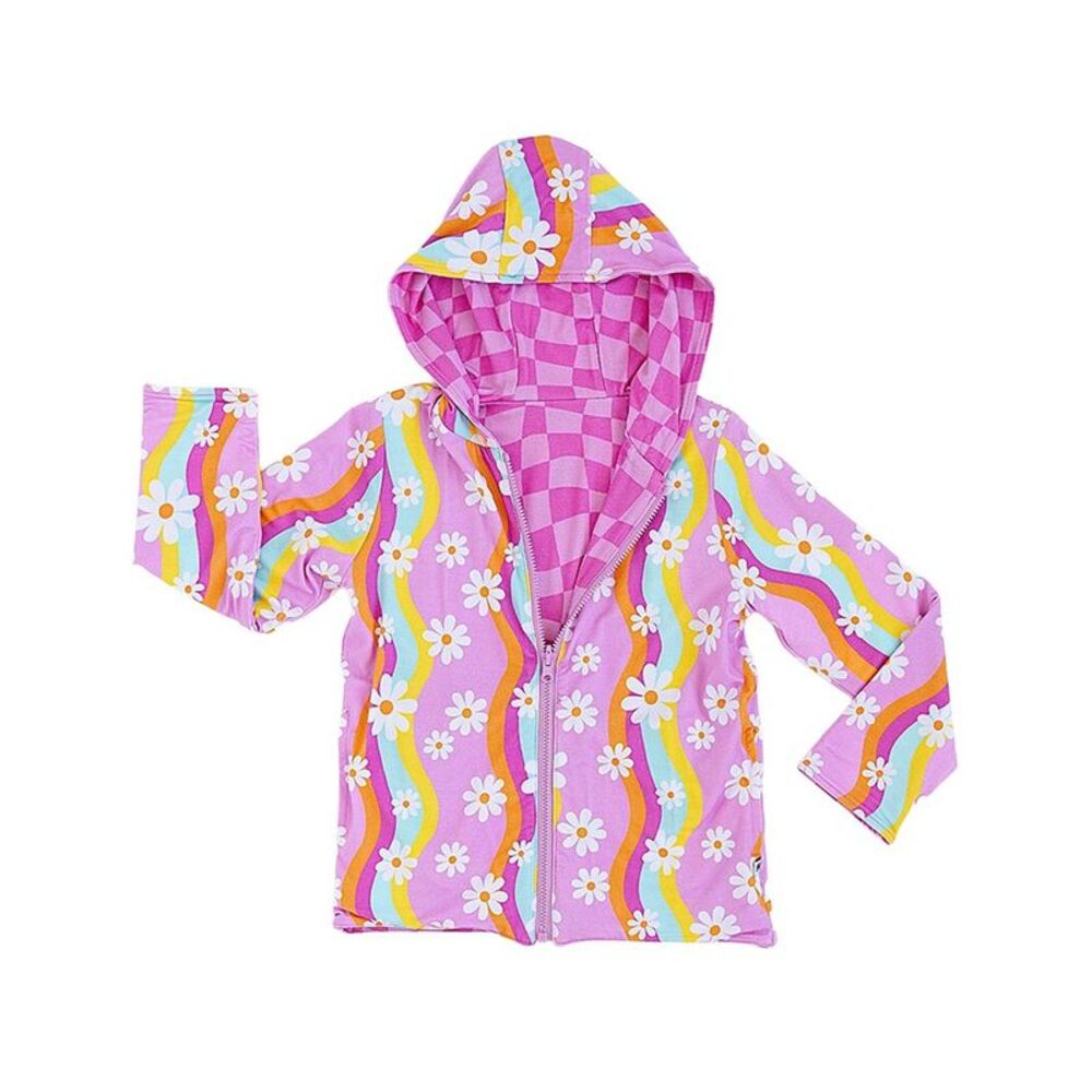 Bums & Roses Girls Disco Daysies Reversible Jacket, Multicolor